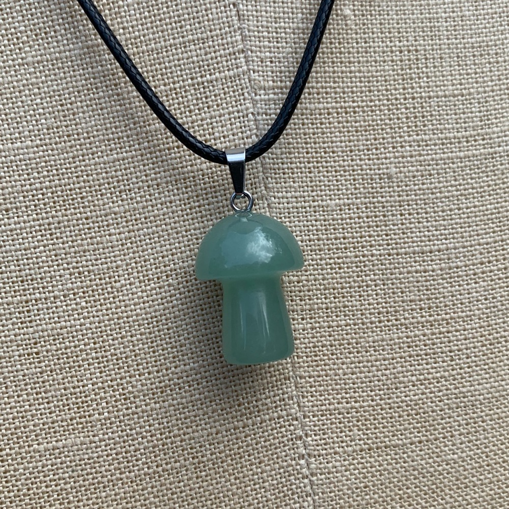 Handmade Genuine Stone Mushroom Amulet Necklace - Picture 3 of 12